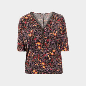 T-shirt manches 3/4 noir femme grande taille