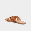 Mules brides croisées en cuir Kickers camel femme