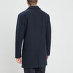 Manteau long droit bleu marine homme