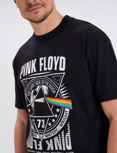 T-shirt manches courtes coton Pink Floyd noir homme
