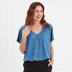 T-shirt col en V bijou Mosquitos bleu foncé femme