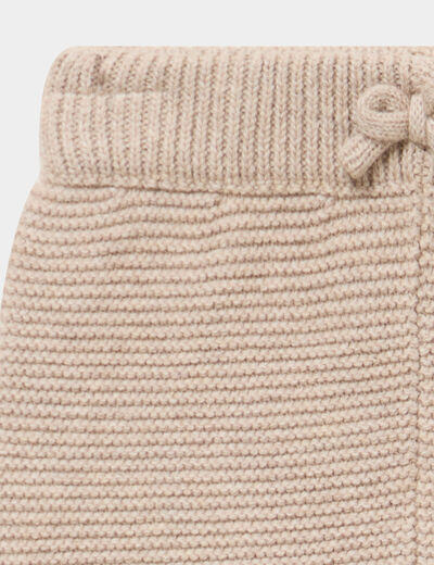 Pantalon tricot coton taupe b&eacute;b&eacute;