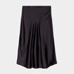 Jupe midi satinée évasée noir femme