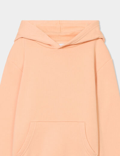 Sweat à capuche hoodie oversize rose saumon garçon
