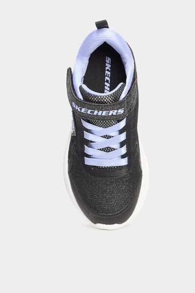 Baskets running &agrave; scratchs Skechers Wave noir fille