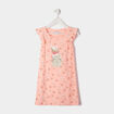 Chemise de nuit droite orange corail fille