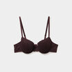 Soutien-gorge corbeille coques dentelle marron chocolat femme