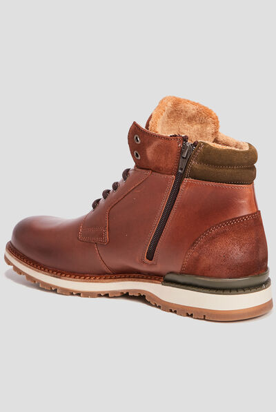 Bottines en cuir marron homme