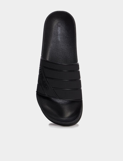 Mules &agrave; bride large bout rond noir homme