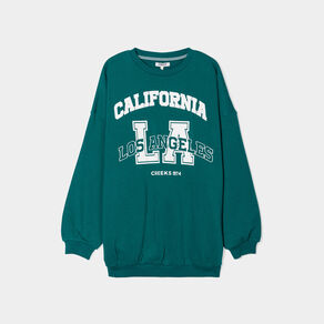 sweat oversize mi long col rond creeks vert femme Sweat oversize mi-long col rond Creeks vert femme