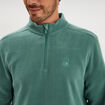 Sweat polaire col camionneur vert fonc&eacute; homme