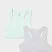 Lot 2 brassi&egrave;res effet c&ocirc;tel&eacute; coton vert clair fille