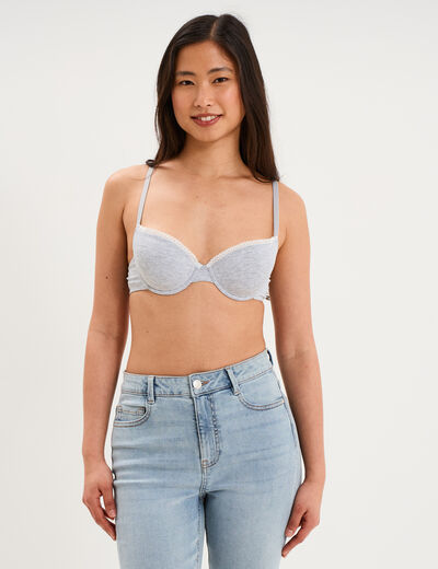 Soutien-gorge embo&icirc;tant padd&eacute; gris clair femme