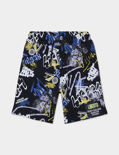 Short de jogging regular noir garçon