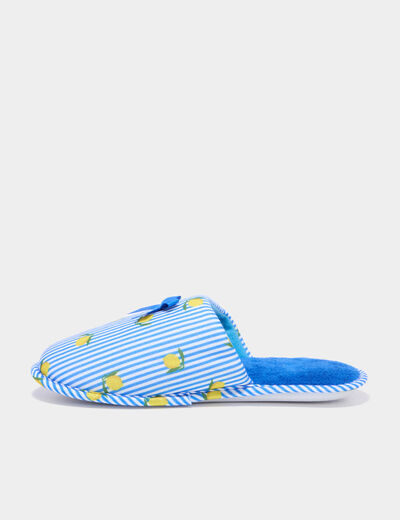Chaussons mules doubl&eacute;s multicolore femme