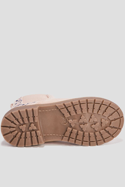 Bottines chelsea brodées rose fille