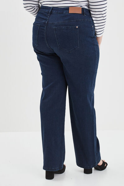 Jeans flare taille haute 7/8ème 5 poches bleu femme grande taille