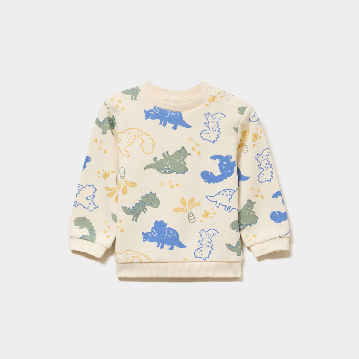 Sweat molletonn&eacute; manches longues ecru b&eacute;b&eacute; gar&ccedil;on