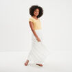 T-shirt coton col rond manches courtes jaune clair femme
