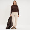 Sweat col rond manches longues marron fonc&eacute; femme