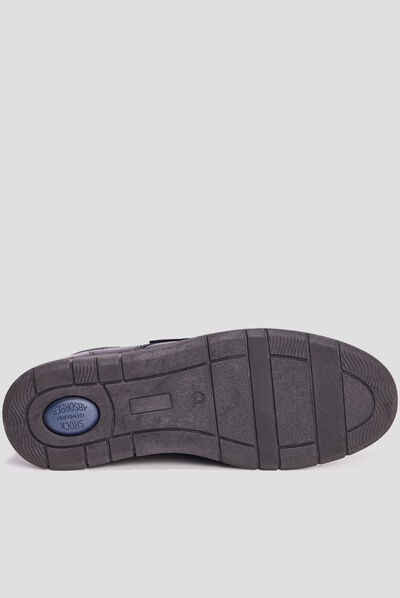 Bottines à scratch en cuir Walking noir homme