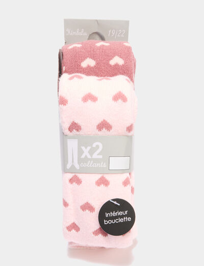 Lot 2 collants opaques rose fushia b&eacute;b&eacute; fille