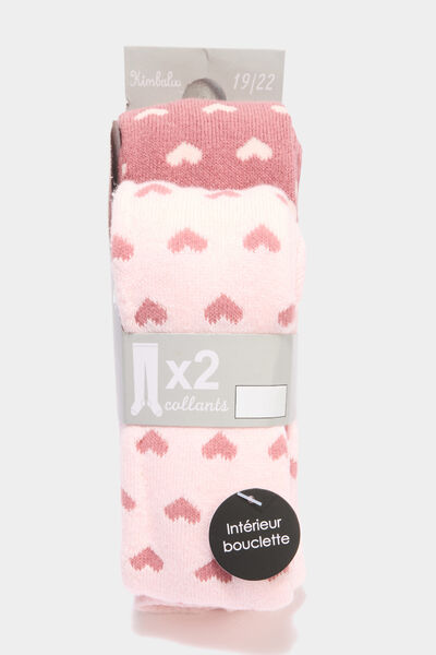 Lot 2 collants opaques rose fushia b&eacute;b&eacute; fille