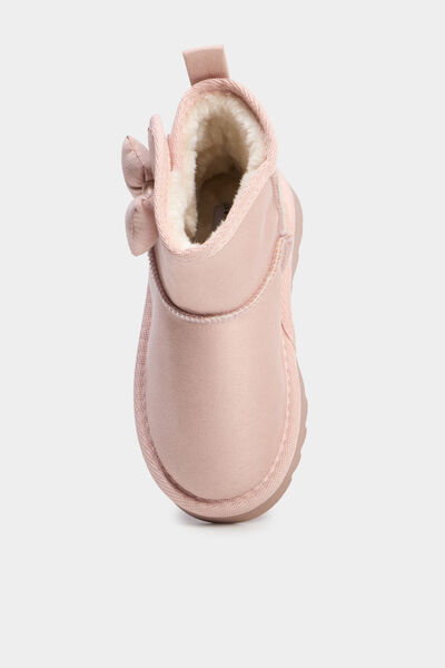 Boots fourr&eacute;es avec noeuds rose fille