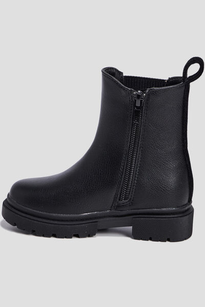 Bottines chelsea crantées noir fille