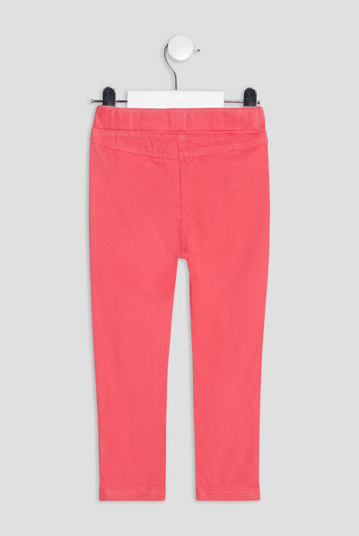 Pantalon tregging ajusté rouge clair bébé fille