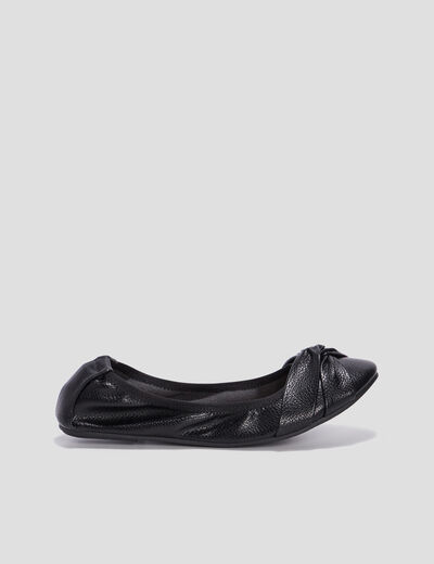 Ballerines détail effet noué noir femme