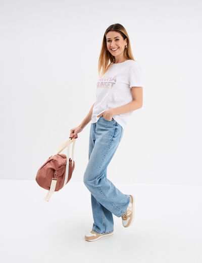 T-shirt manches courtes coton blanc femme