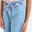 Jeans large ceinture foulard denim double stone fille