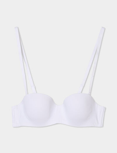 Soutien-gorge bandeau microfibre blanc femme