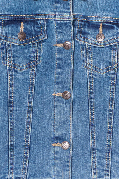 Veste en jean volants aux épaules Creeks denim double stone fille