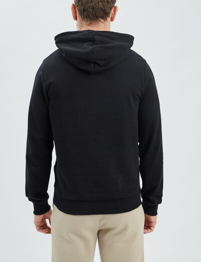 Sweat molleton à capuche hoodie noir homme