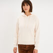 Sweat hoodie 1 poche &agrave; capuche beige femme