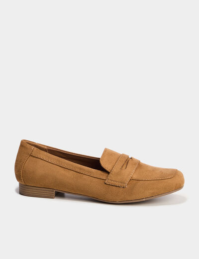 Mocassins effet suédine marron femme