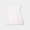 Robe tulle plumetis manches courtes blanc b&eacute;b&eacute; fille