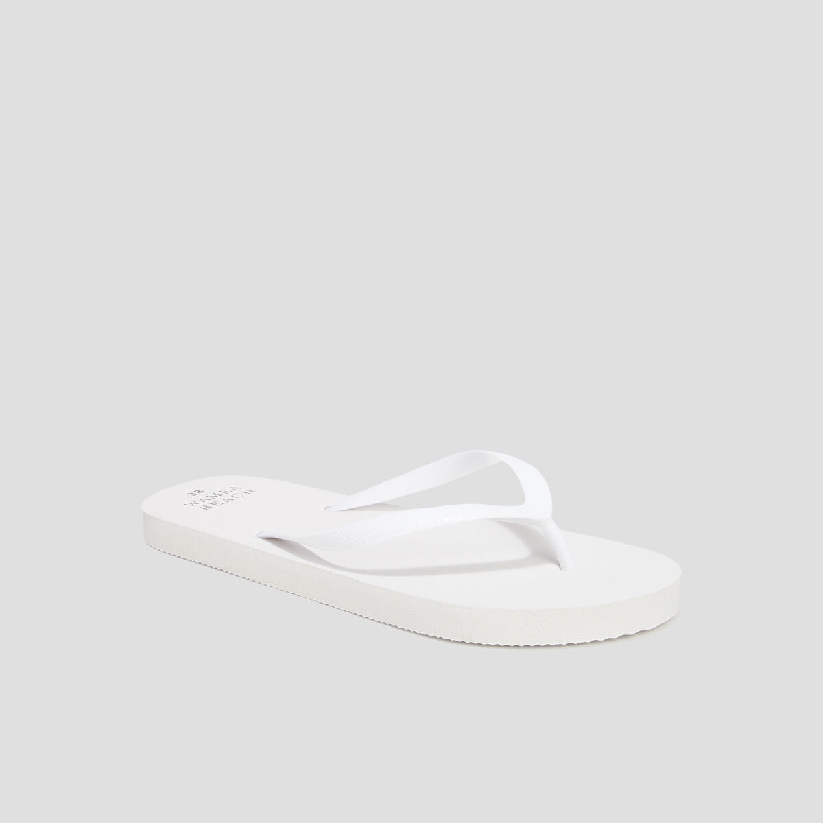 Tongs semelle plate blanc femme