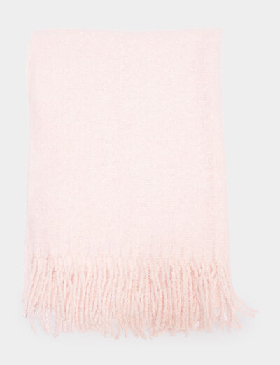 Écharpe à bords franges longues rose femme