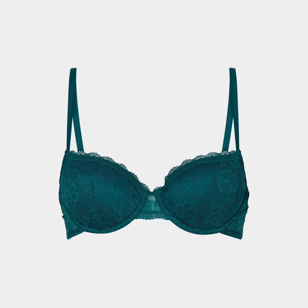 Soutien-gorge corbeille paddé dentelle vert foncé femme