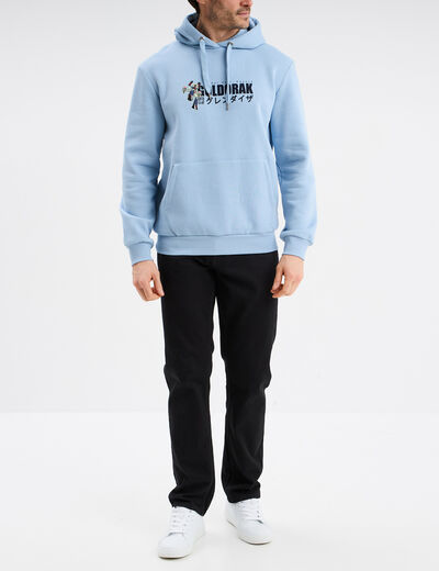 Sweat hoodie 1 poche Goldorak bleu homme