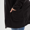 Gilet mi-long avec col en V noir femme grande taille