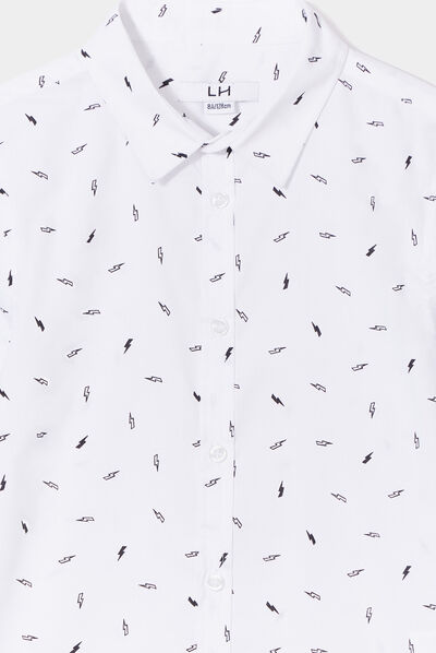 Chemise manches longues blanc garçon