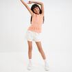 Short brodé taille élastiquée coton ecru fille