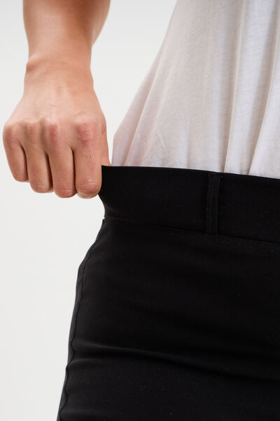 Pantalon slim &agrave; taille &eacute;lastiqu&eacute;e noir femme grande taille