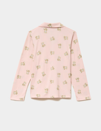 Ensemble pyjama chemise et pantalon vieux rose fille