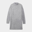 Robe pull courte avec strass gris femme
