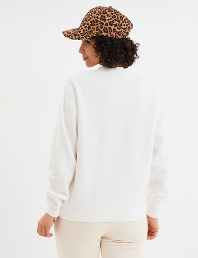 Sweat col rond manches longues Creeks blanc femme